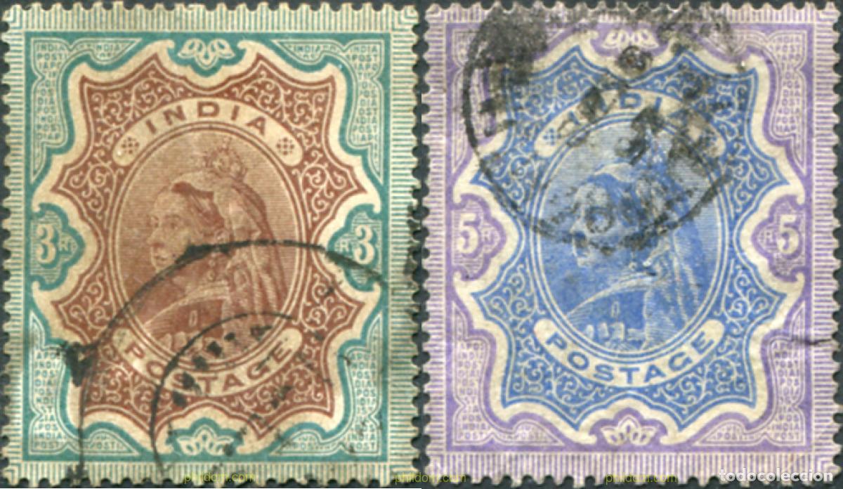 Sellos: 785430 USED INDIA INGLESA 1892 FILIGRANA DE ESTRELLA