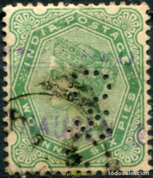 Sellos: 785429 USED INDIA INGLESA 1892 FILIGRANA DE ESTRELLA