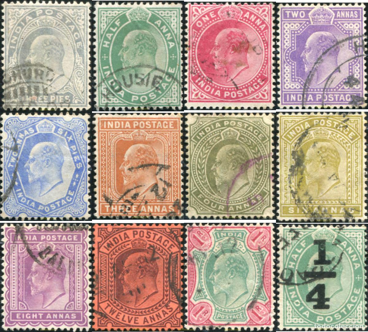Sellos: 785440 USED INDIA INGLESA 1902 EFIGIE DE EDUARDO VII. INDIA POSTAGE, FILIGRANA ESTRELLA