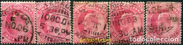 Sellos: 785465 USED INDIA INGLESA 1902 EFIGIE DE EDUARDO VII. INDIA POSTAGE, FILIGRANA ESTRELLA