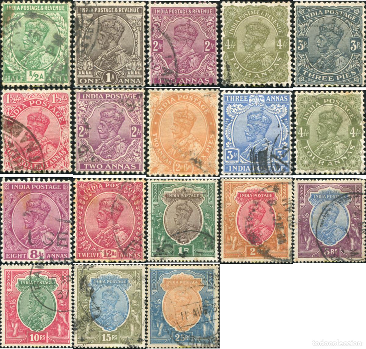 Sellos: 785671 USED INDIA INGLESA 1927 SELLOS DEL 1911-1926. FILIGRANA ESTRELLA MULTIPLE