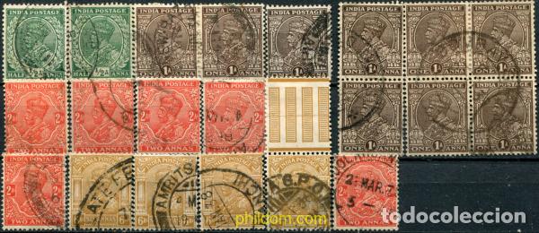 Sellos: 785774 USED INDIA INGLESA 1934 SELLOS DEL 1911-26 SOBRECARGADOS, FILIGRANA ESTRELLA MULTIPLE. LEYEN