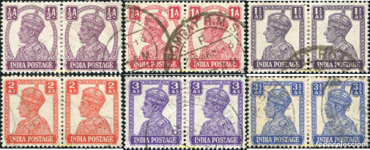 Sellos: 785792 USED INDIA INGLESA 1939 FILIGRANA DE ESTRELLA MULTIPLE.