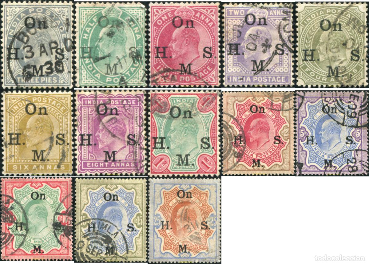Sellos: 785855 USED INDIA INGLESA 1902 SELLOS DE SERVICIO DEL 1902-9 SOBRECARGA ON.H.M.S