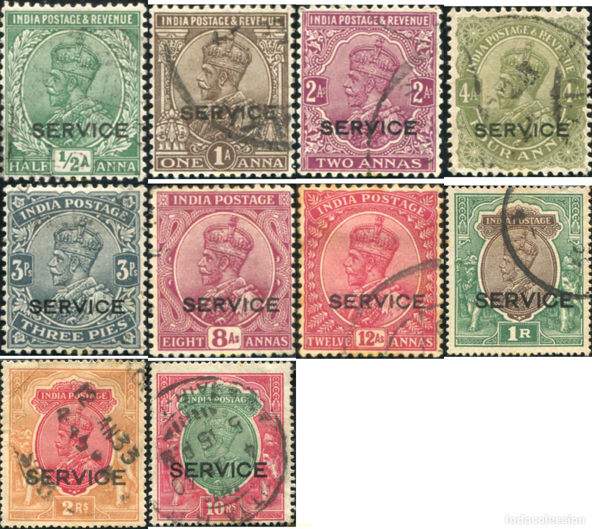 Sellos: 786045 USED INDIA INGLESA 1927 SELLOS E SERVICIO. SELLOS DEL 1927-34 SOBRECARGADOS -SERVICE-
