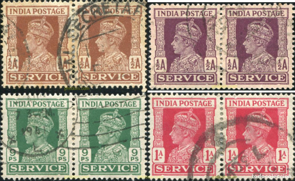 Sellos: 786057 USED INDIA INGLESA 1939 SELLOS DE SERVICIO. GEORGE V FILIGRANA ESTRELLA MULTIPLE