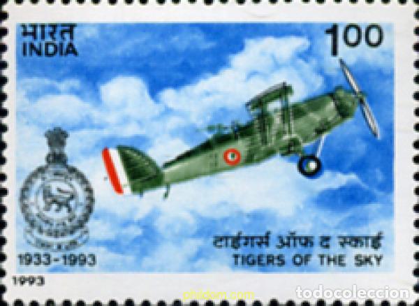 Sellos: 254433 MNH INDIA 1993 60 ANIVERSARIO DE LA FUNDACION DEL PRIMER ESCUADRON DE LAS FUERZAS AEREAS IND