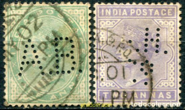 Sellos: 785426 USED INDIA INGLESA 1900 FILIGRANA DE ESTRELLA