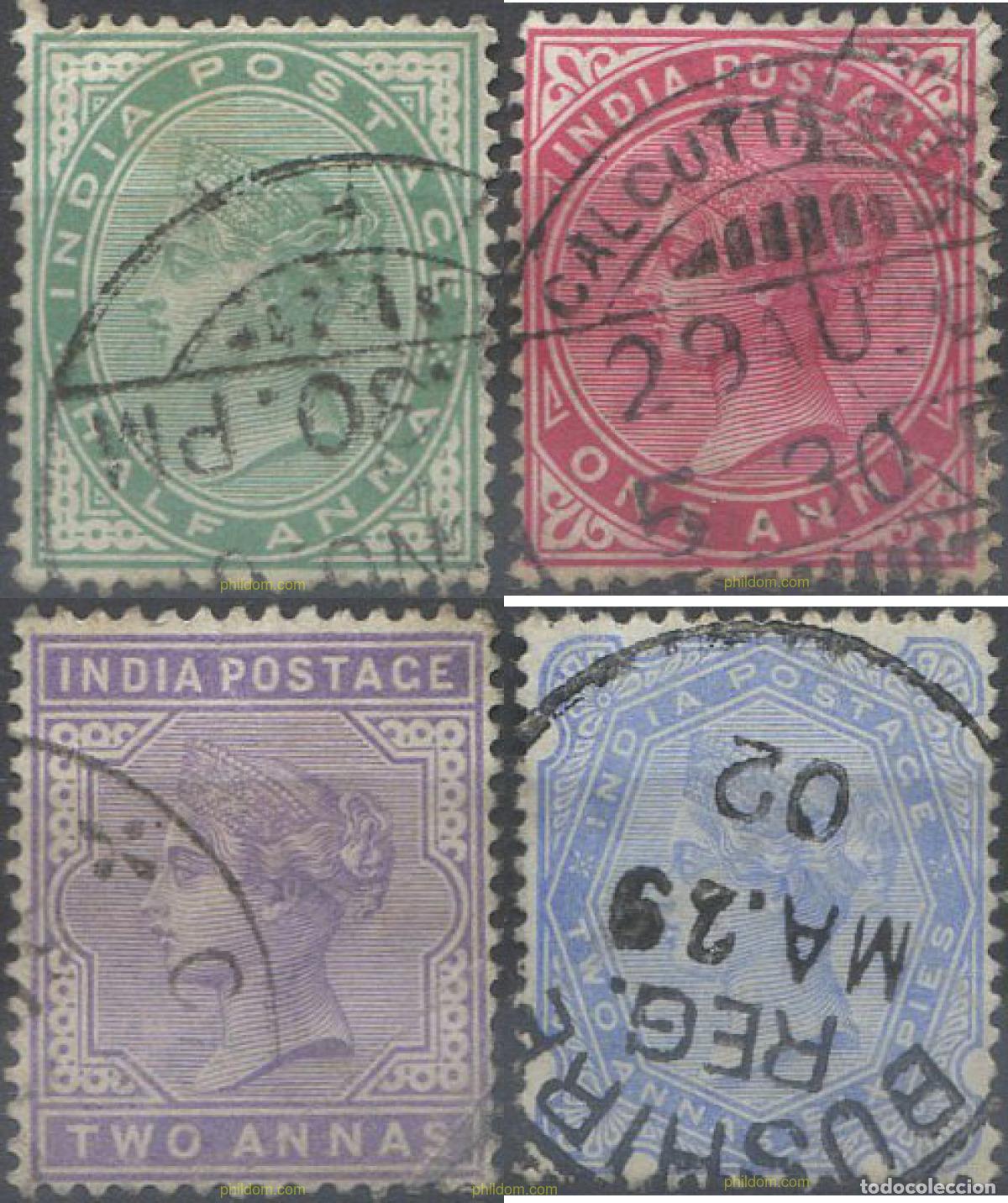 Sellos: 661053 USED INDIA INGLESA 1900 FILIGRANA DE ESTRELLA