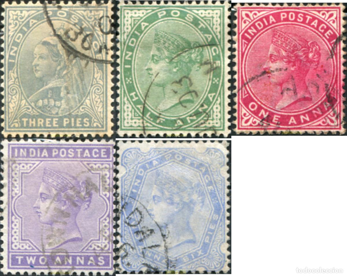 Sellos: 785292 USED INDIA INGLESA 1900 FILIGRANA DE ESTRELLA