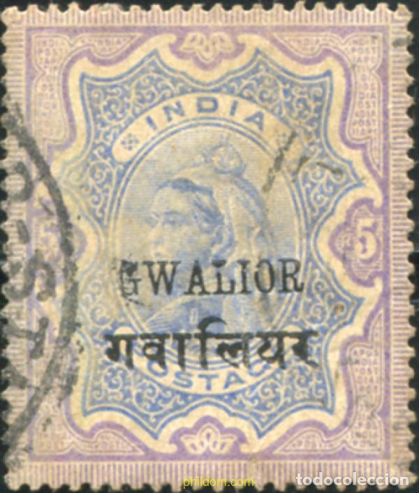 Sellos: 786234 USED GWALIOR 1886 SELLOS DE INDIA INGLESA DEL 1862-1892 SOBRECARGADOS.