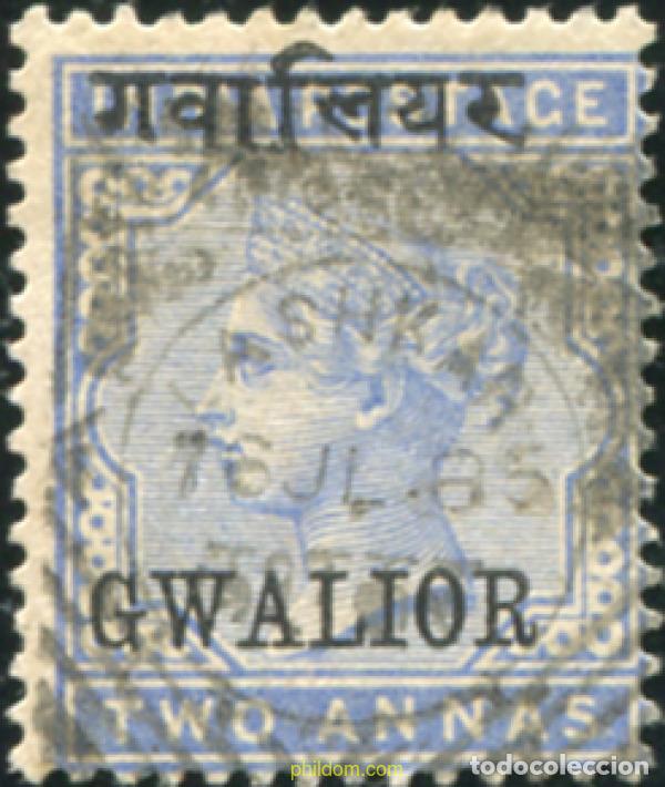 Sellos: 786263 USED GWALIOR 1885 SELLOS DE INDIA INGLESA DE 1866-82 SOBRECARGADOS