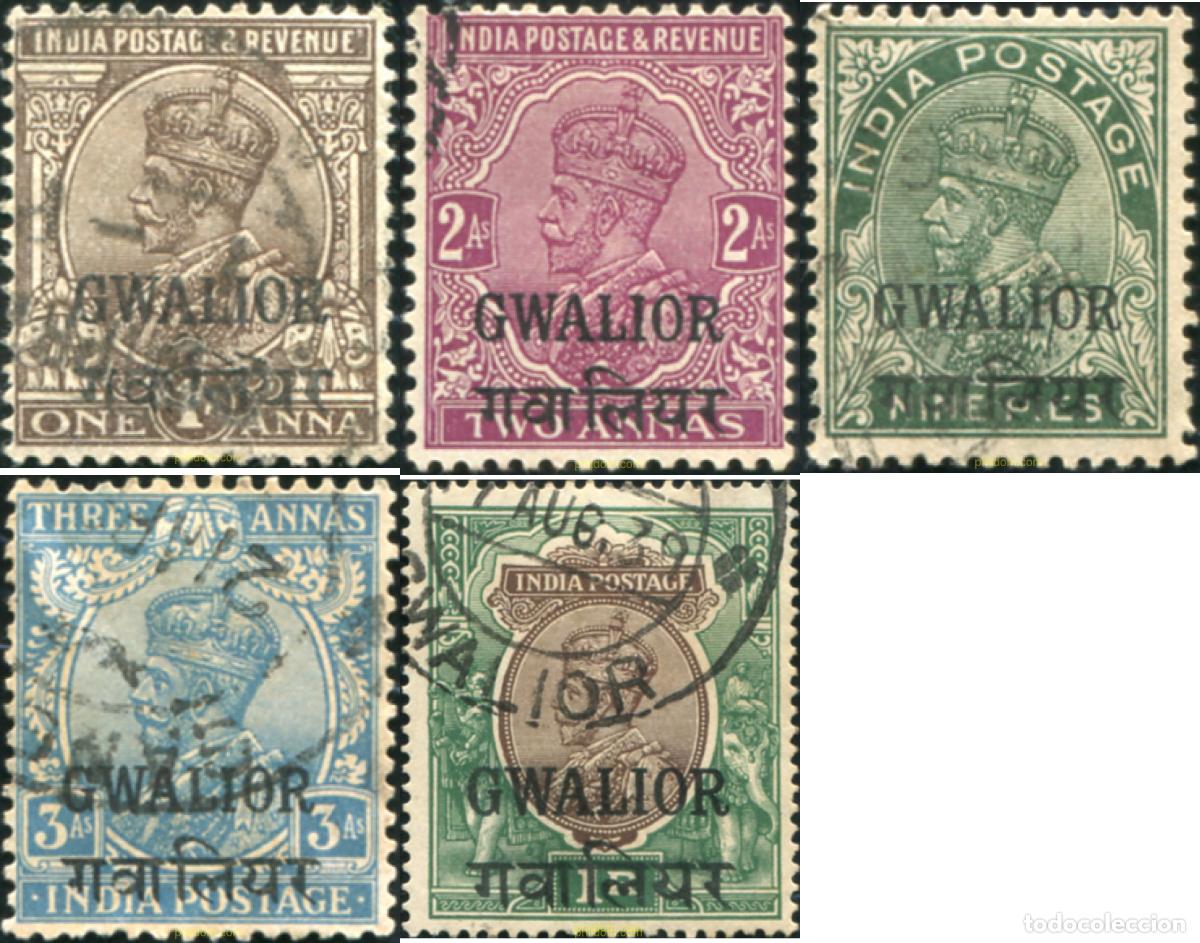 Sellos: 786632 USED GWALIOR 1928 SELLOS DE INDIA INGLESA DE 1927-34 SOBRECARGADOS