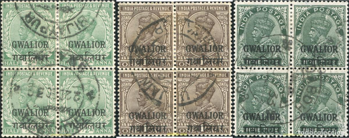 Sellos: 786633 USED GWALIOR 1928 SELLOS DE INDIA INGLESA DE 1927-34 SOBRECARGADOS