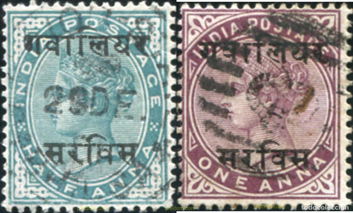 Sellos: 786798 USED GWALIOR 1896 SELLOS DE INDIA INGLESA DE 1882-1892 SOBRECARGADOS-SERVICIO