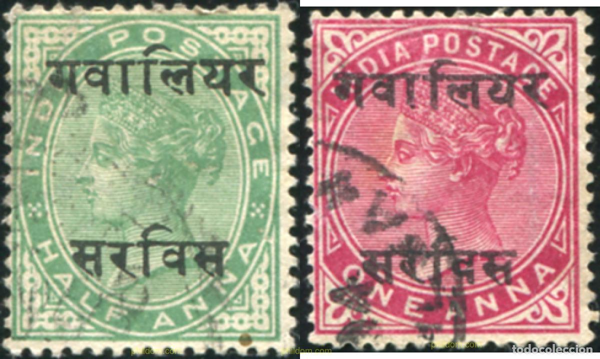 Sellos: 786802 USED GWALIOR 1903 SELLOS DE INDIA INGLESA DE 1892-1900 SOBRECARGADOS-SERVICIO