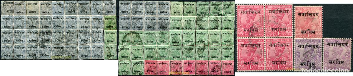 Sellos: 786814 USED GWALIOR 1913 SELLOS DE INDIA INGLESA DE 1911 (GEROGE V) SOBRECARGADOS-SERVICIO
