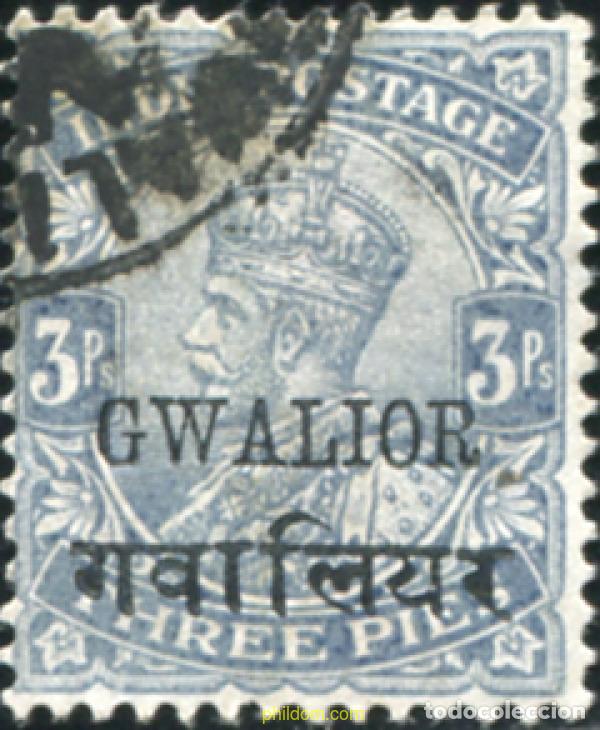 Sellos: 786815 USED GWALIOR 1912 SELLOS DE INDIA INGLESA DE 1911-26 SOBRECARGADOS