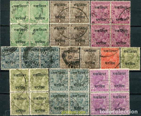 Sellos: 786818 USED GWALIOR 1928 SELLOS DE INDIA INGLESA DE 1927-34 SOBRECARGADOS-SERVICIO