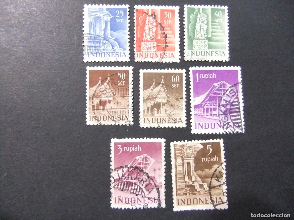 Sellos: 57 INDIA HOLANDESA 1949 / SERIE CORRIENTE / YVERT 354+355+356+358+359+361 +363+364 FU