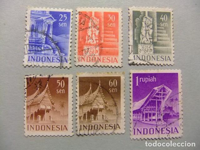 Sellos: 57 INDIA HOLANDESA 1949 / SERIE CORRIENTE / YVERT 354+355+356+358+359+361 FU