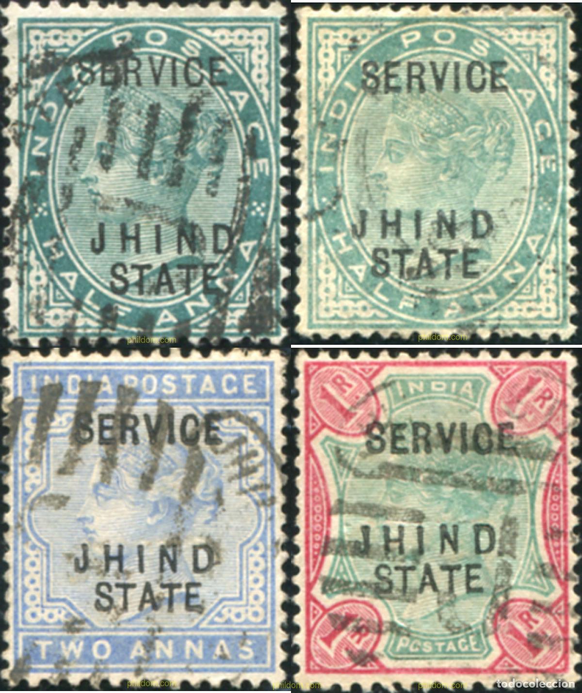 Sellos: 786860 USED JHIND 1887 SELLOS DEL 1886-1903 SOBRECARGADOS. -SERVICE JHIND STATE-