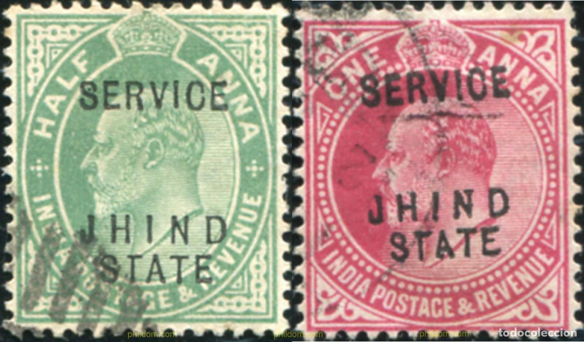 Sellos: 786864 USED JHIND 1908 SELLOS DE INDIA INGLESA DE 1908 SOBRECRAGADOS-SERVICIO
