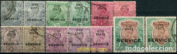 Sellos: 786868 USED JHIND 1914 SELLOS DE SERVICIO DE INDIA INGLESA DE 1912-21 (GEORGE V) SOBRECARGADOS