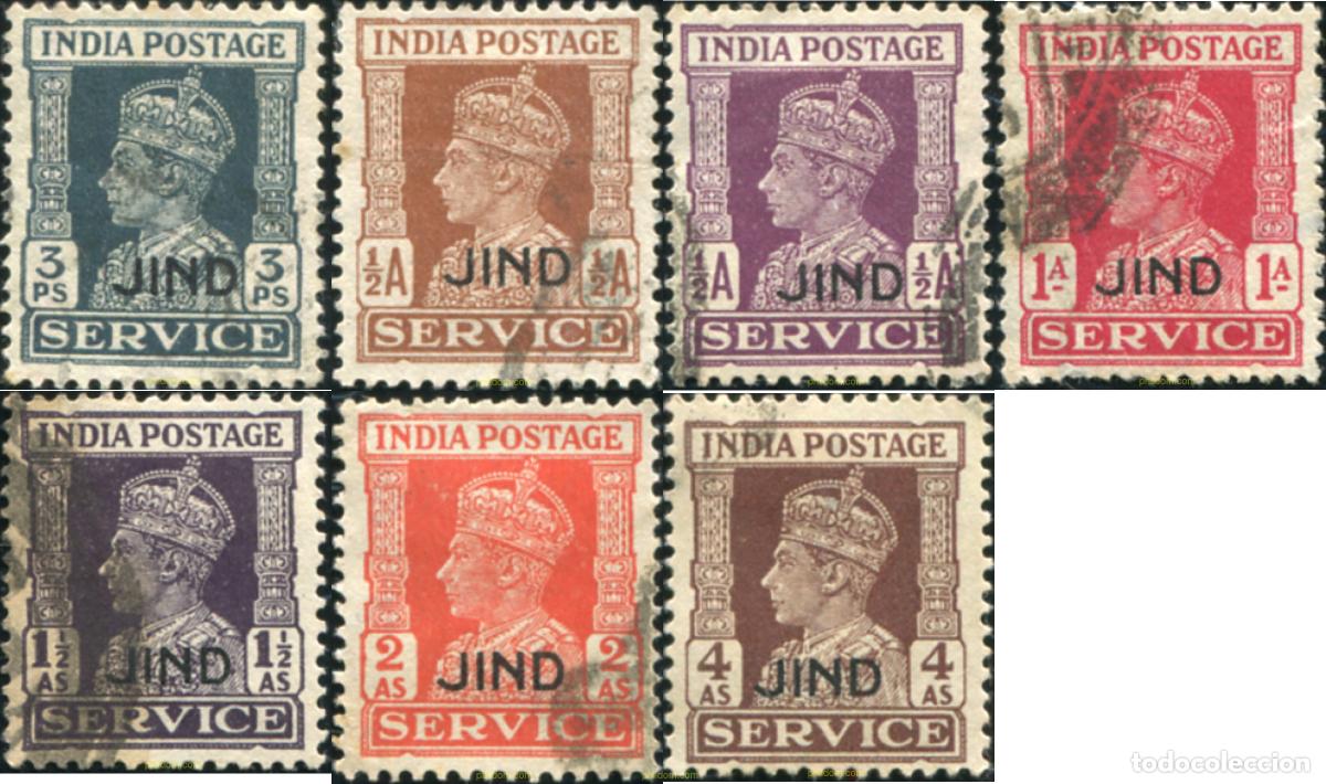 Sellos: 786913 USED JHIND 1940 SELLOS DE SERVICIO DE INDIA INGLESA SOBRECARGADOS