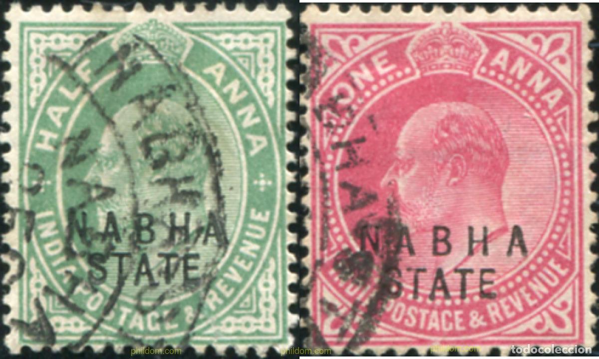 Sellos: 786919 USED NABHA 1908 SELLOS DE INDIA INGLESA DE 1906 SOBRECARGADOS