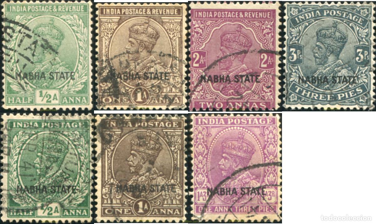 Sellos: 787107 USED NABHA 1928 SELLOS DE INDIA INGLESA DE 1927-34 SOBRECARGADOS