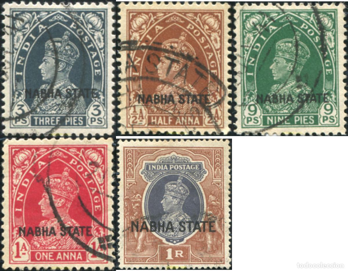 Sellos: 787117 USED NABHA 1938 SERIE BASICA