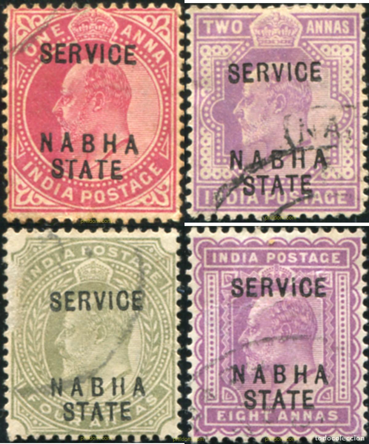 Sellos: 787128 USED NABHA 1904 SELLOS DE INDIA INGLESA DE 1903 (EDUARDO VII) SOBRECARGADOS-SERVICIO