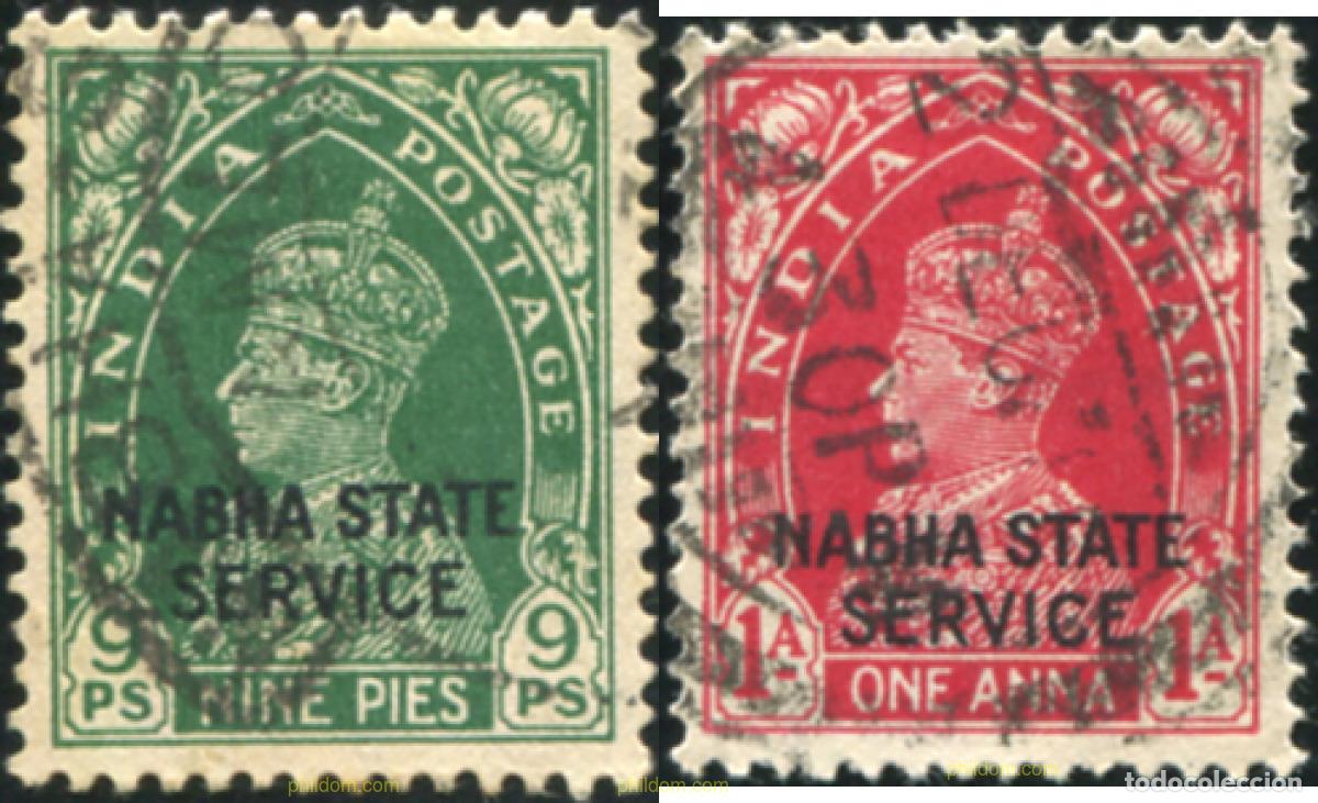 Sellos: 787159 USED NABHA 1938 SELLOS DE INDIA INGLESA DE 1938 (GEORGE VI) SOBRECARGADOS-SERVICIO