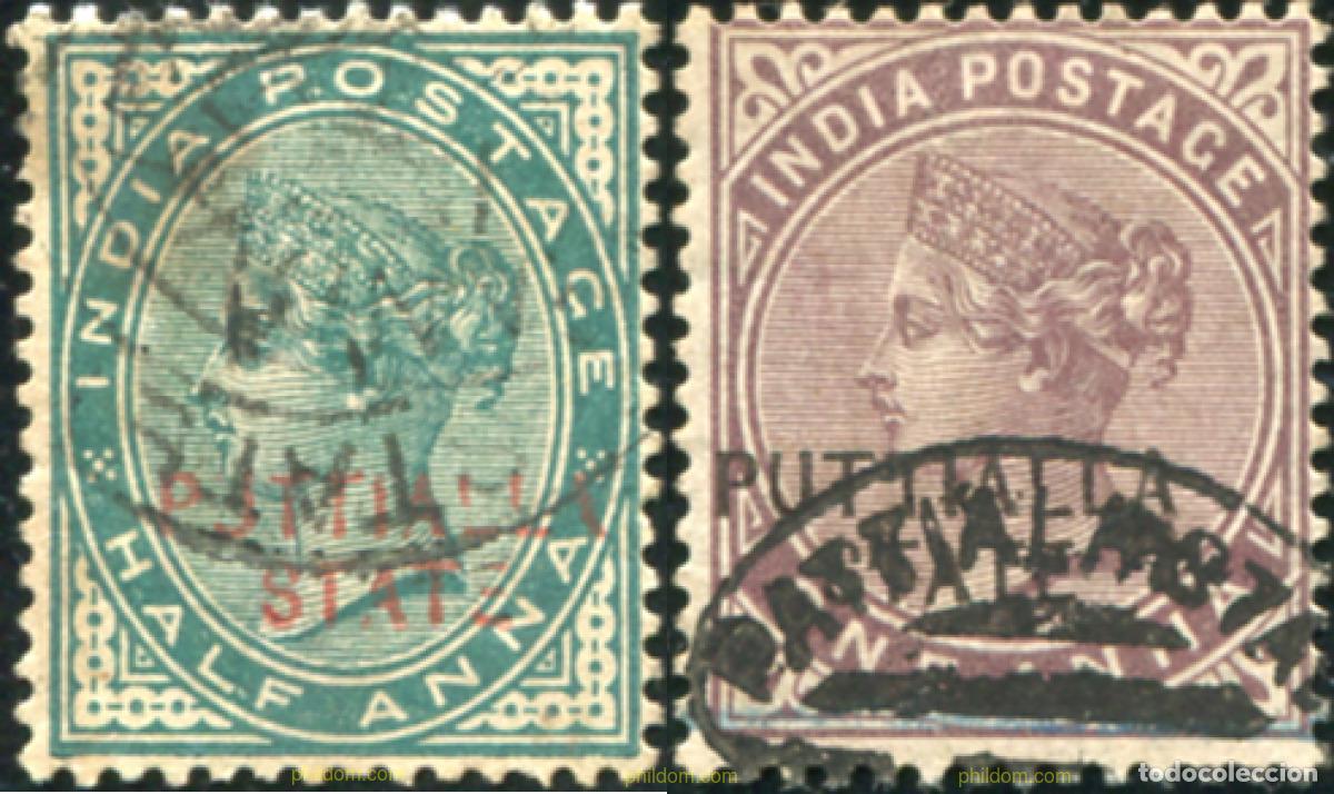 Sellos: 787171 USED PATIALA 1885 SELLO DE INDIA INGLESA DE 1866-82 SOBRECARGADOS