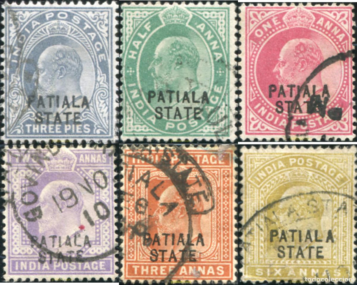 Sellos: 787232 USED PATIALA 1903 SELLOS DE INDIA INGLESA DE 1902 (EDUARDO VII) SOBRECARGADOS