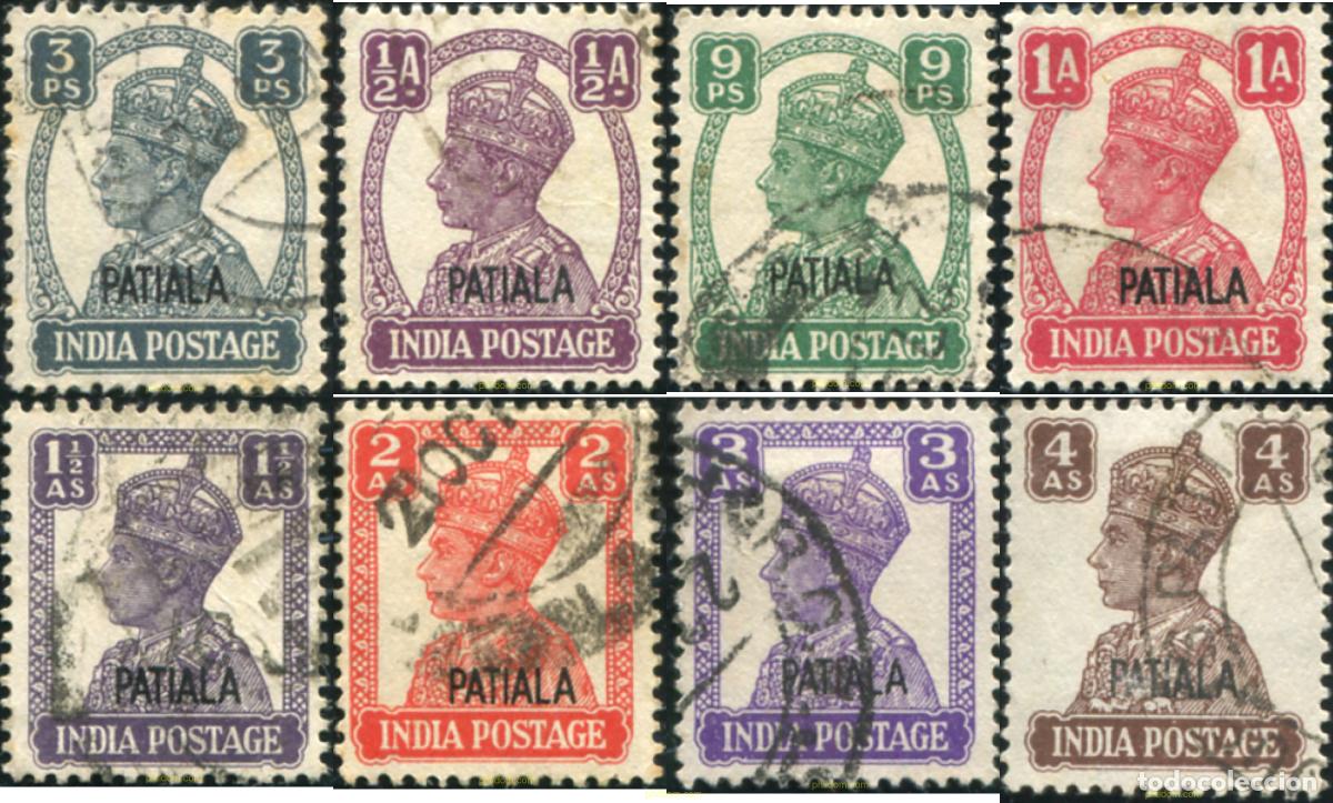 Sellos: 787714 USED PATIALA 1944 SELLOS DE INDIA INGLESA SOBRECARGADOS