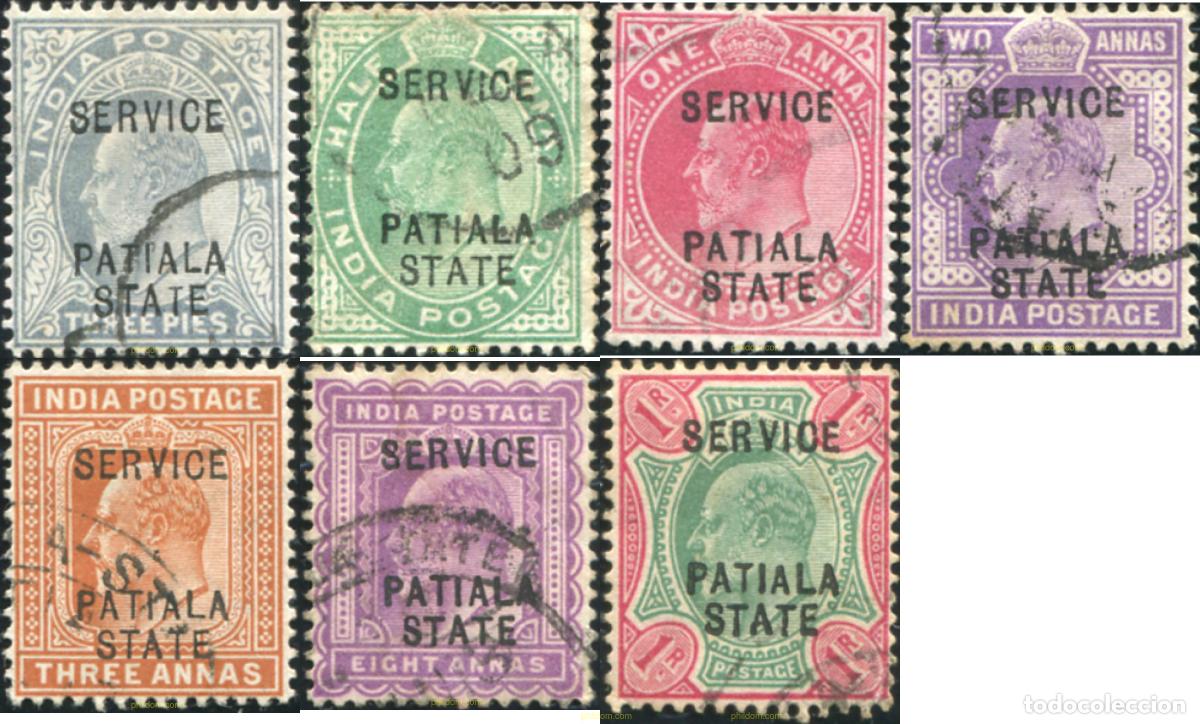 Sellos: 787797 USED PATIALA 1904 SELLOS DE INDIA INGLESA DE 1903-07 (EDUARDO VII) SOBRECARGADOS-SERVICIO