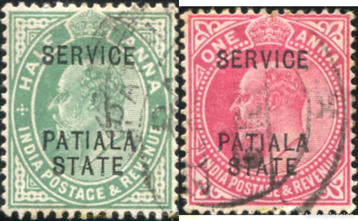 Sellos: 787803 USED PATIALA 1909 SELLOS DE INDIA INGLESA DE 1911 SOBRECARGADOS-SERVICIO