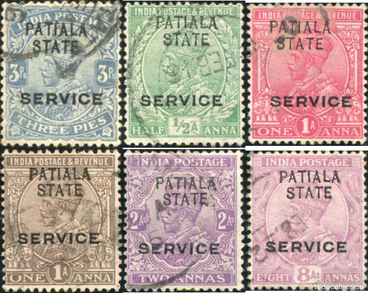 Sellos: 787811 USED PATIALA 1913 SELLOS DE SERVICIO DE INDIA INGLESA DE 1912-21 (GEORGE V) SOBRECARGADOS