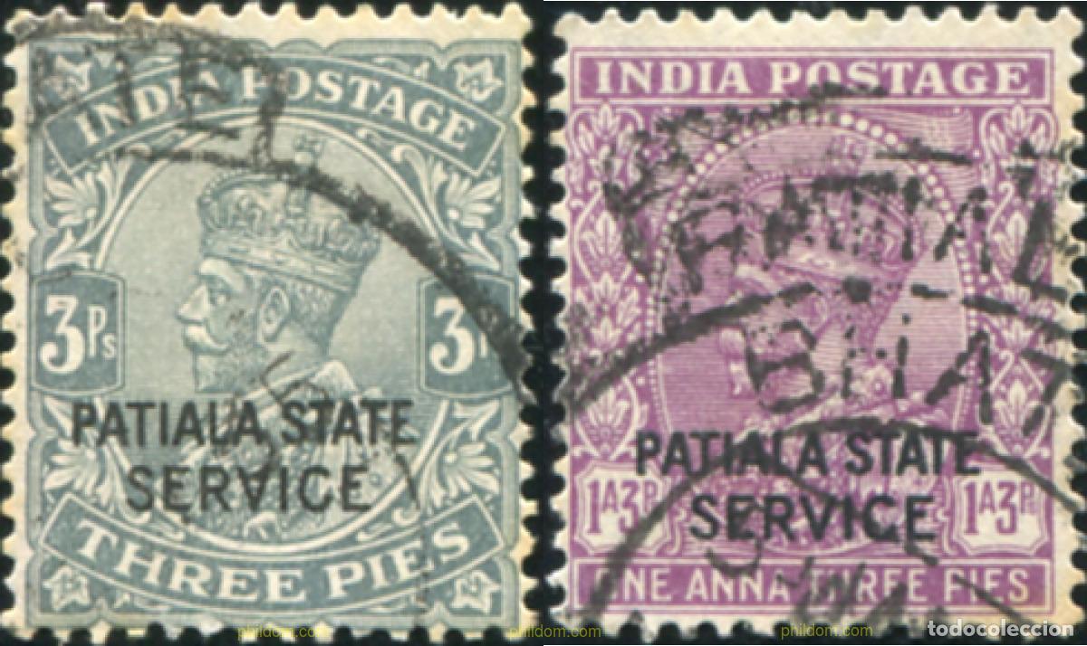 Sellos: 787818 USED PATIALA 1927 SELLOS DE INDIA INGLESA DE 1928-38 SOBRECARGADOS