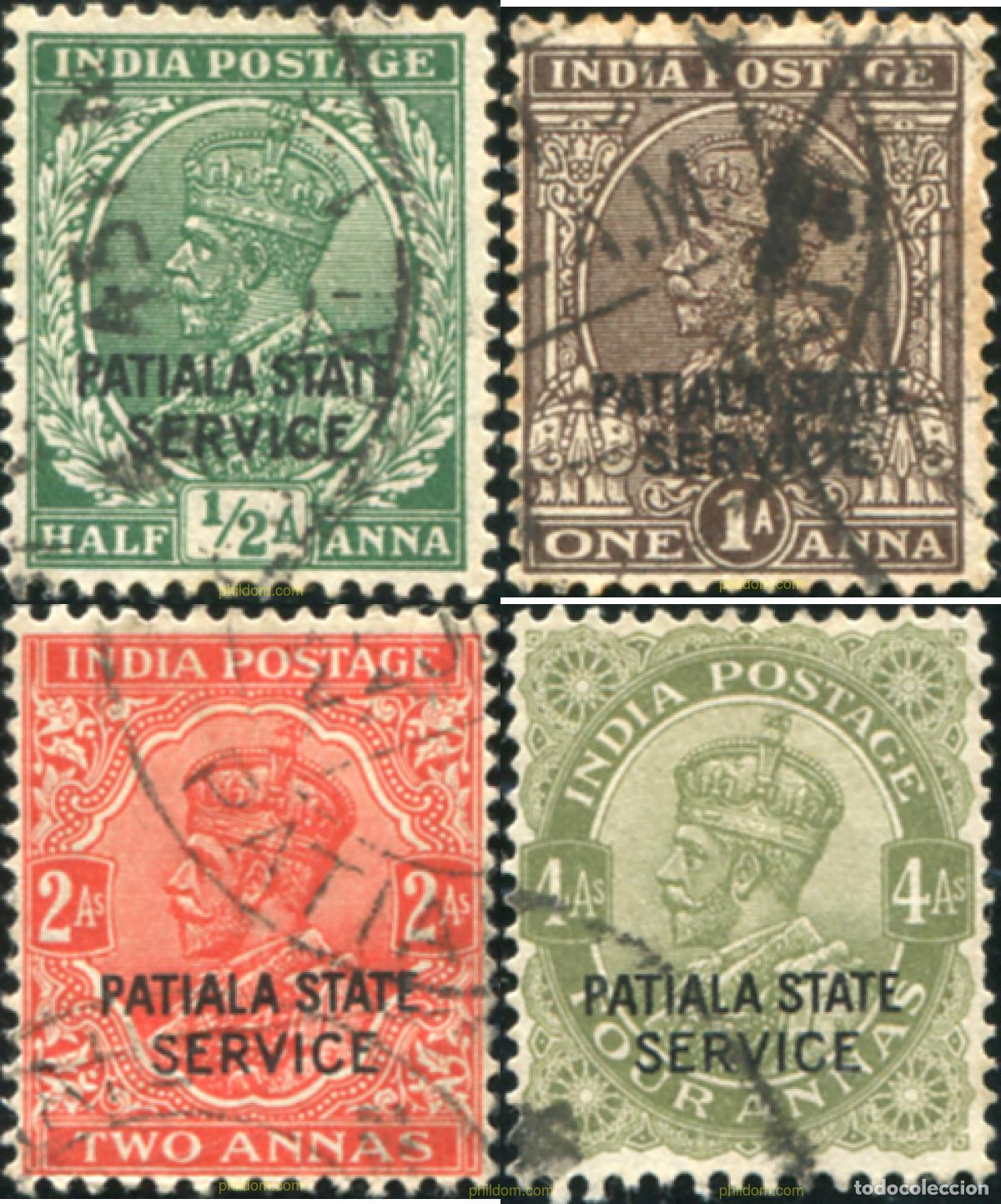 Sellos: 787820 USED PATIALA 1927 SELLOS DE INDIA INGLESA DE 1928-38 SOBRECARGADOS