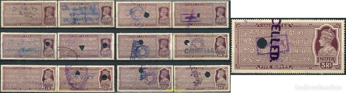 Sellos: 787865 USED INDIA INGLESA 1937 SELLOS FISCALES