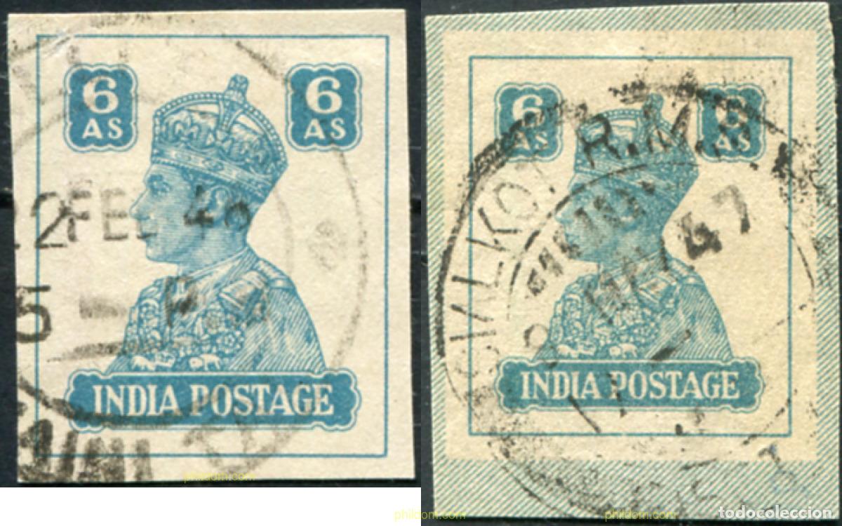 Sellos: 787882 USED INDIA INGLESA 1939 FILIGRANA DE ESTRELLA MULTIPLE.