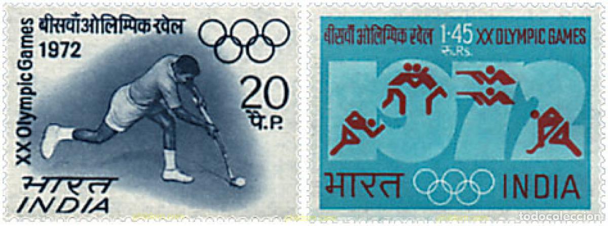 Sellos: 26616 MNH INDIA 1972 20 JUEGOS OLIMPICOS VERANO MUNICH 1972