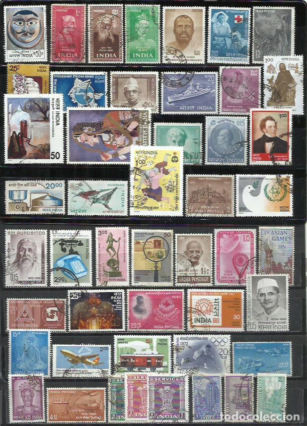 Sellos: R680D-LOTE SELLOS ANTIGUOS INDIA INDEPENDIENTE, AS&Iacute;A.