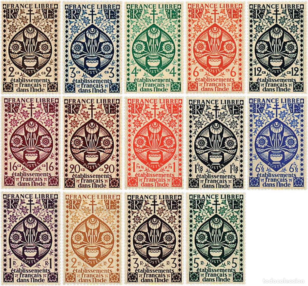 Sellos: 89767 MNH INDIA FRANCESA 1942 SERIE DE LONDRES