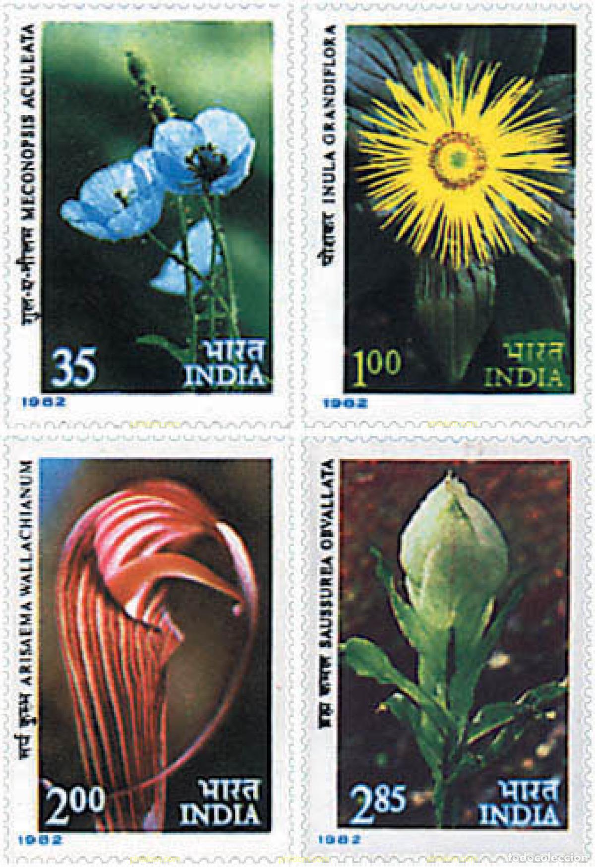 Sellos: 89743 MNH INDIA 1982 FLORES DEL HIMALAYA
