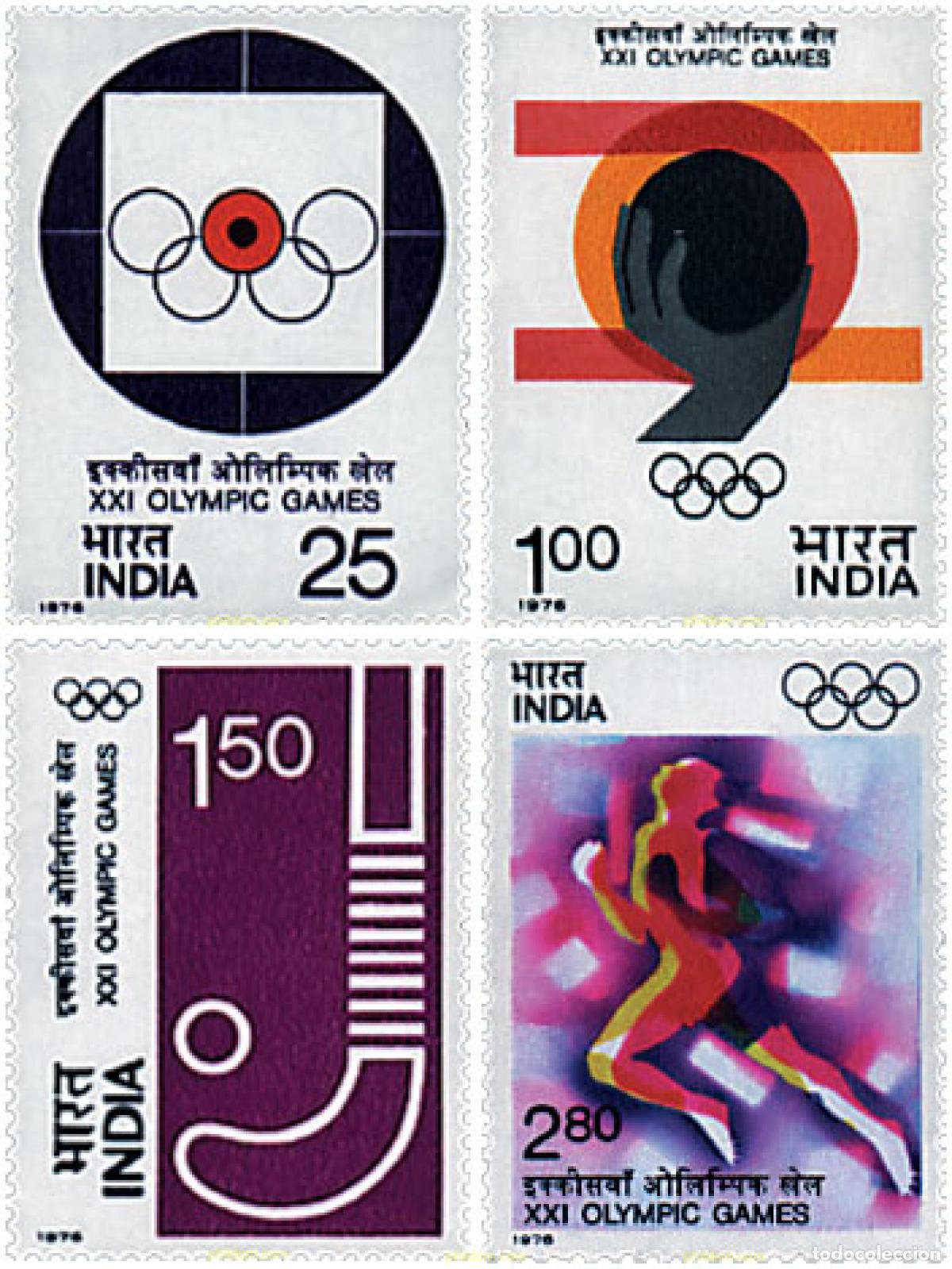 Sellos: 55256 MNH INDIA 1976 21 JUEGOS OLIMPICOS VERANO MONTREAL 1976