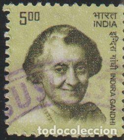 Timbres: India 2008 Scott 2282 Sello &ordm; Indira Gandhi Primer Ministro Michel 2318 Yvert 2102 India Stamp